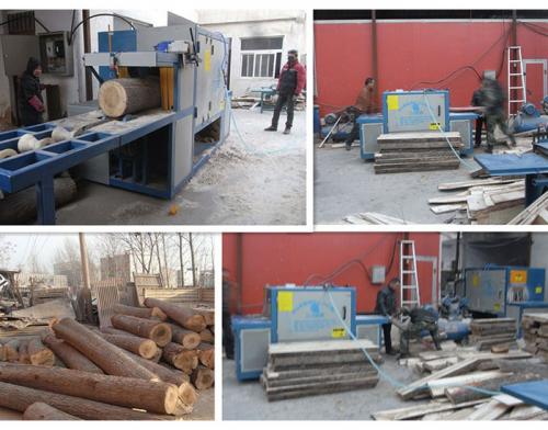 原木多片鋸-多片鋸-圓木多片鋸-河南鄭州市400型機加工現場